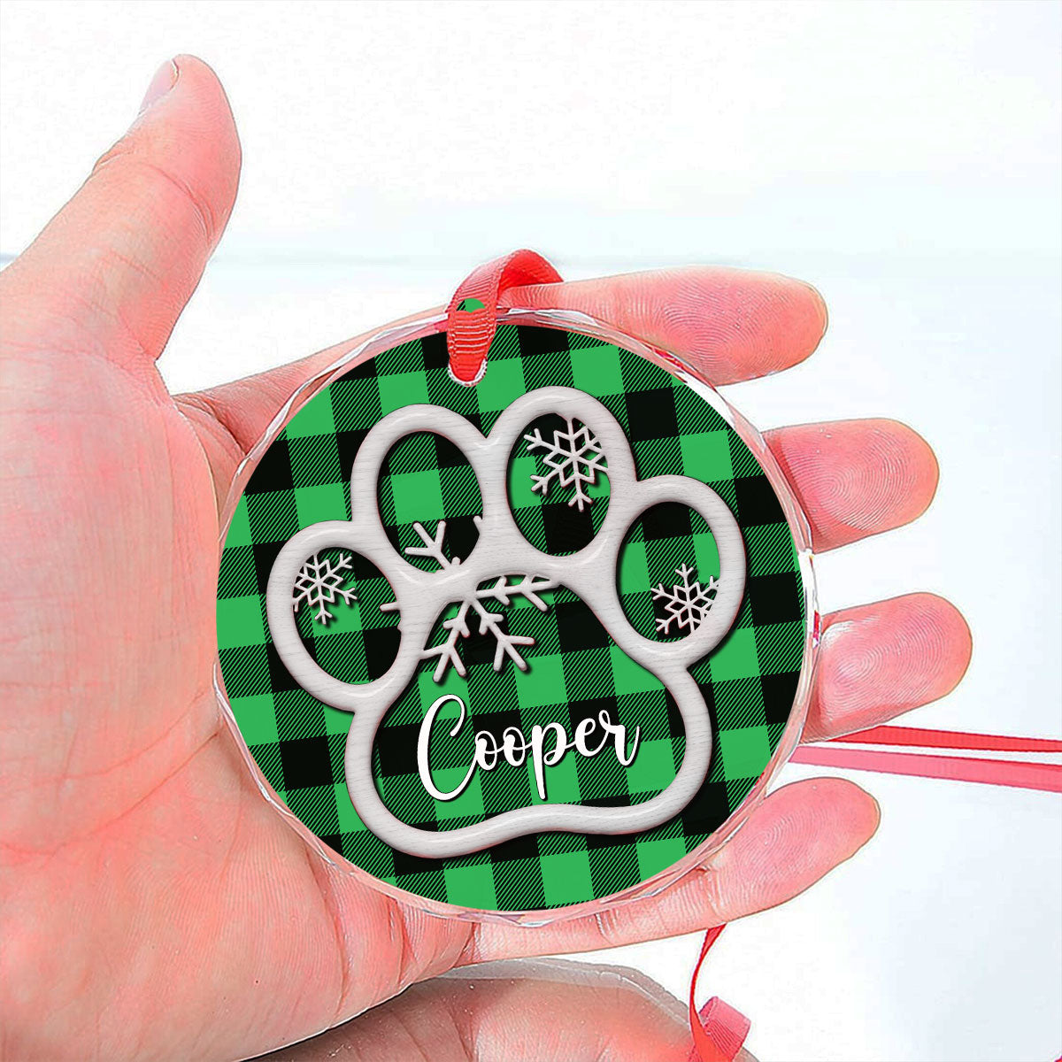 Paw Prints - Personalized Glass Ornament