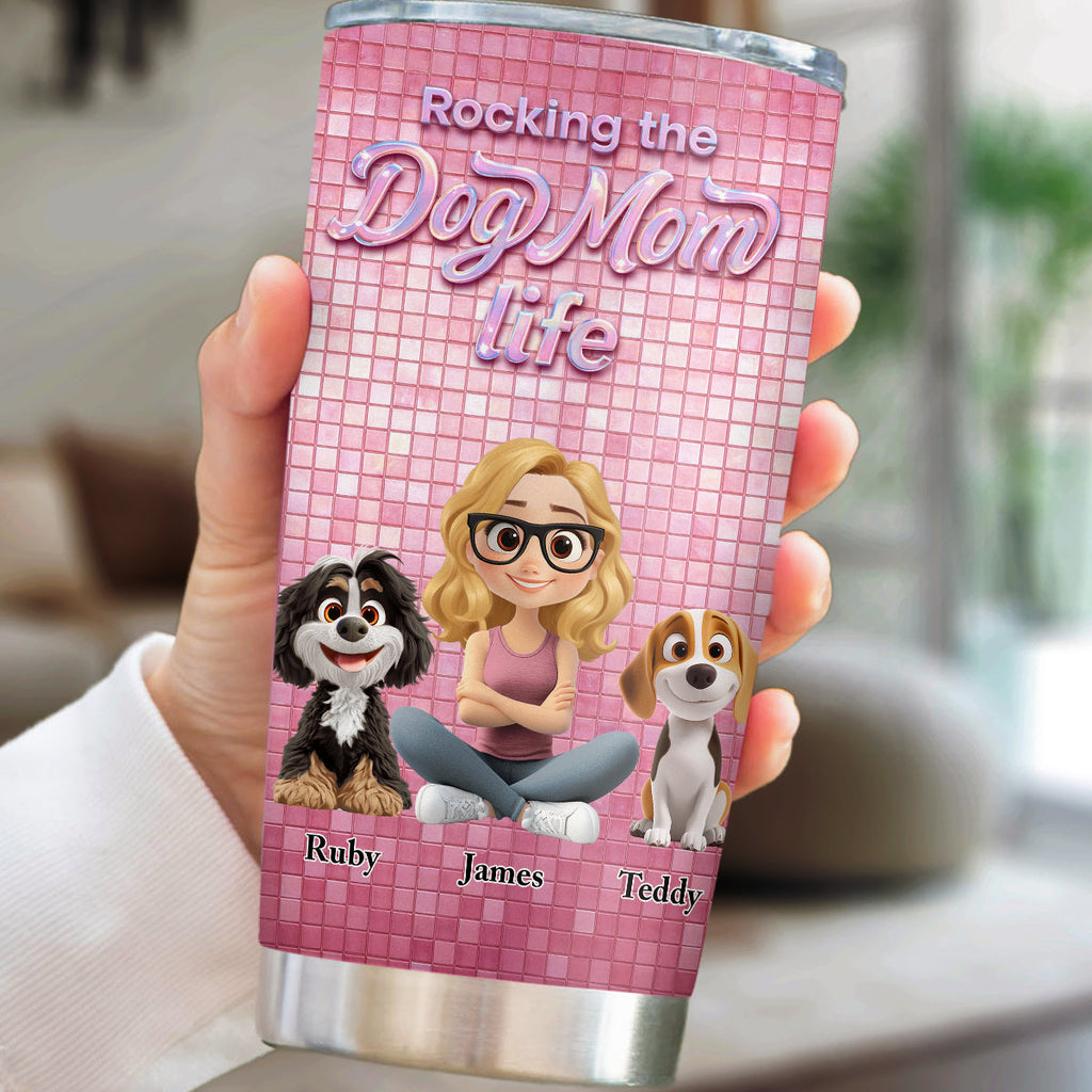 Custom Christmas Birthday Gifts For Dog Mom, Dog Lovers • Under The Disco Light - Personalized 3D Effect Tumbler