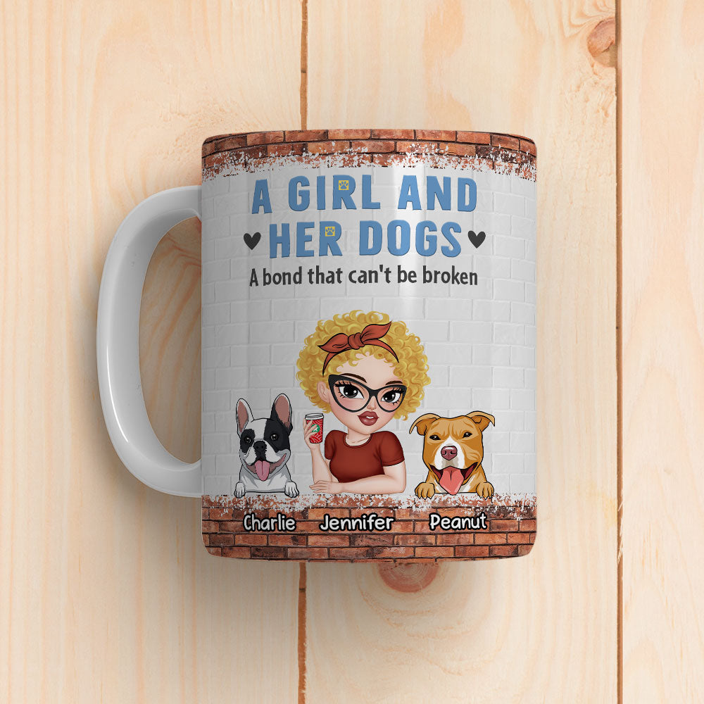 Custom Mother's day Birthday Gifts For Dog Mom, Dog Lovers • Unbreakable Bond Of A Girl And Her Dog - Personalized Coffee Mug