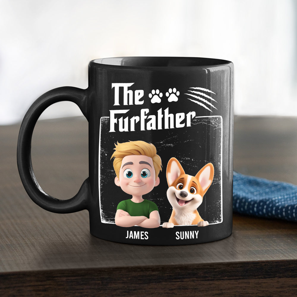 Custom Christmas Birthday Gifts For Dog Dad, Dog Lovers • The Furfather Dark Ver - Personalized Coffee Mug