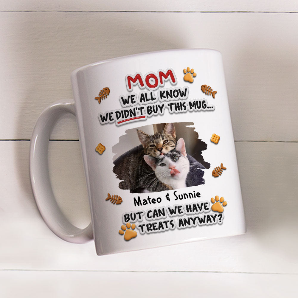 Custom Photo Father's day Birthday Gifts For Cat Dad, Cat Lovers • Can Cat Have Treats Photo - Personalized 3D Effect Mug