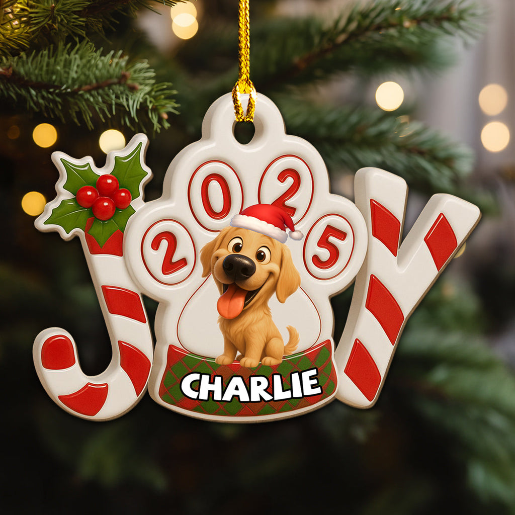 Custom Christmas Decor Home Birthday Gifts For Dog Mom, Dog Lovers • You Are My Joy - Personalized 3D Effect Wood Ornament