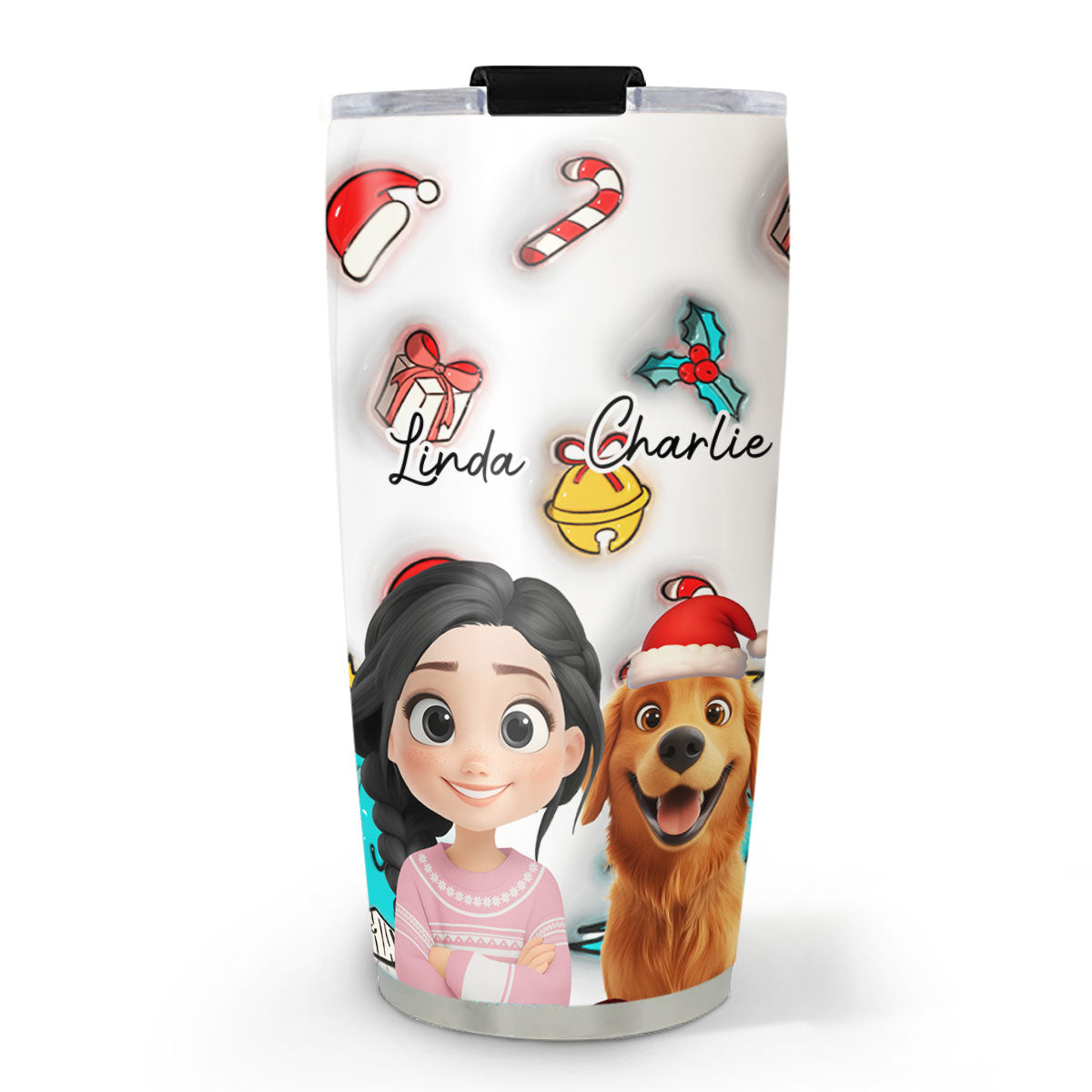 Custom Christmas Birthday Gifts For Dog Mom, Dog Lovers • Santa Is Coming To Us - Personalized Tumbler