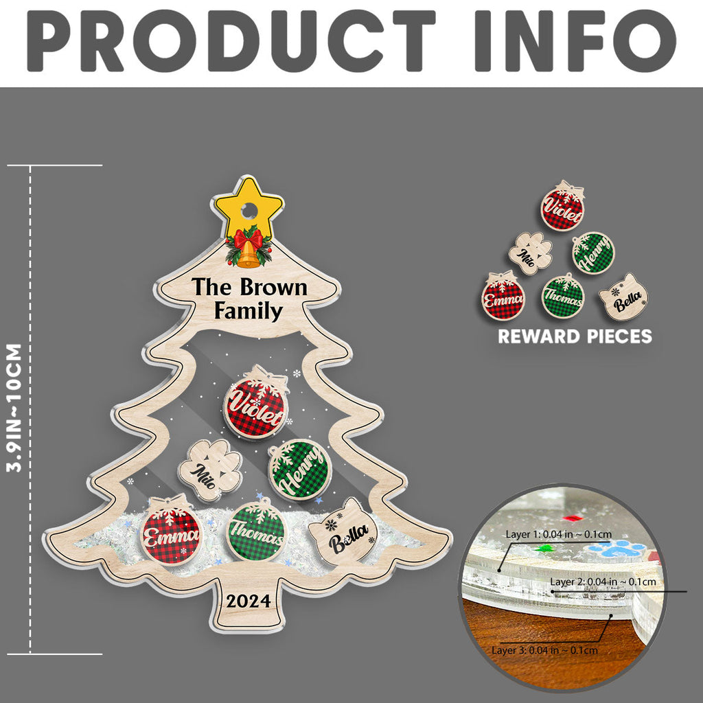 Family With Pet Charm - Personalized Acrylic Shaker Ornament
