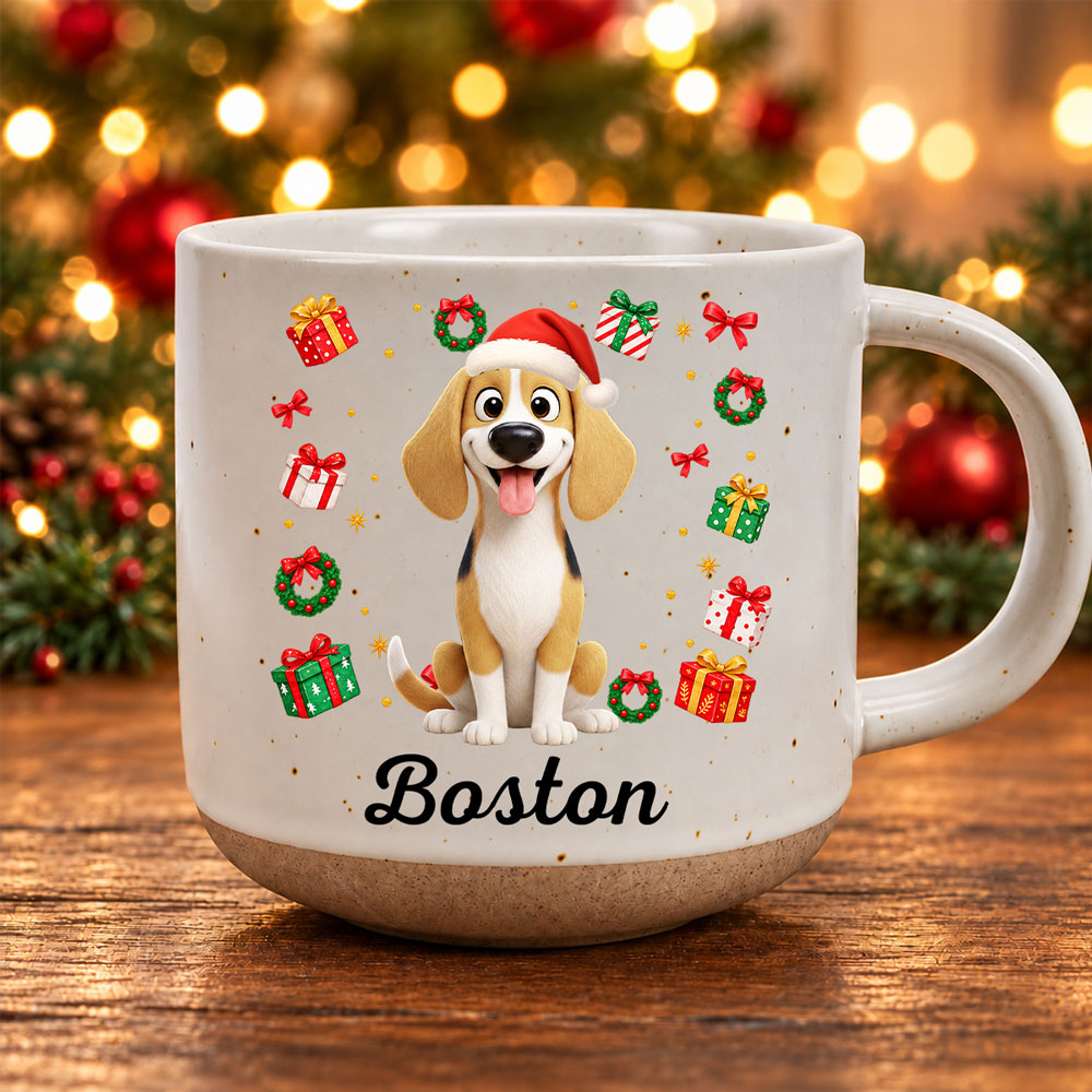 Pawsome Christmas - Personalized Pottery Mug