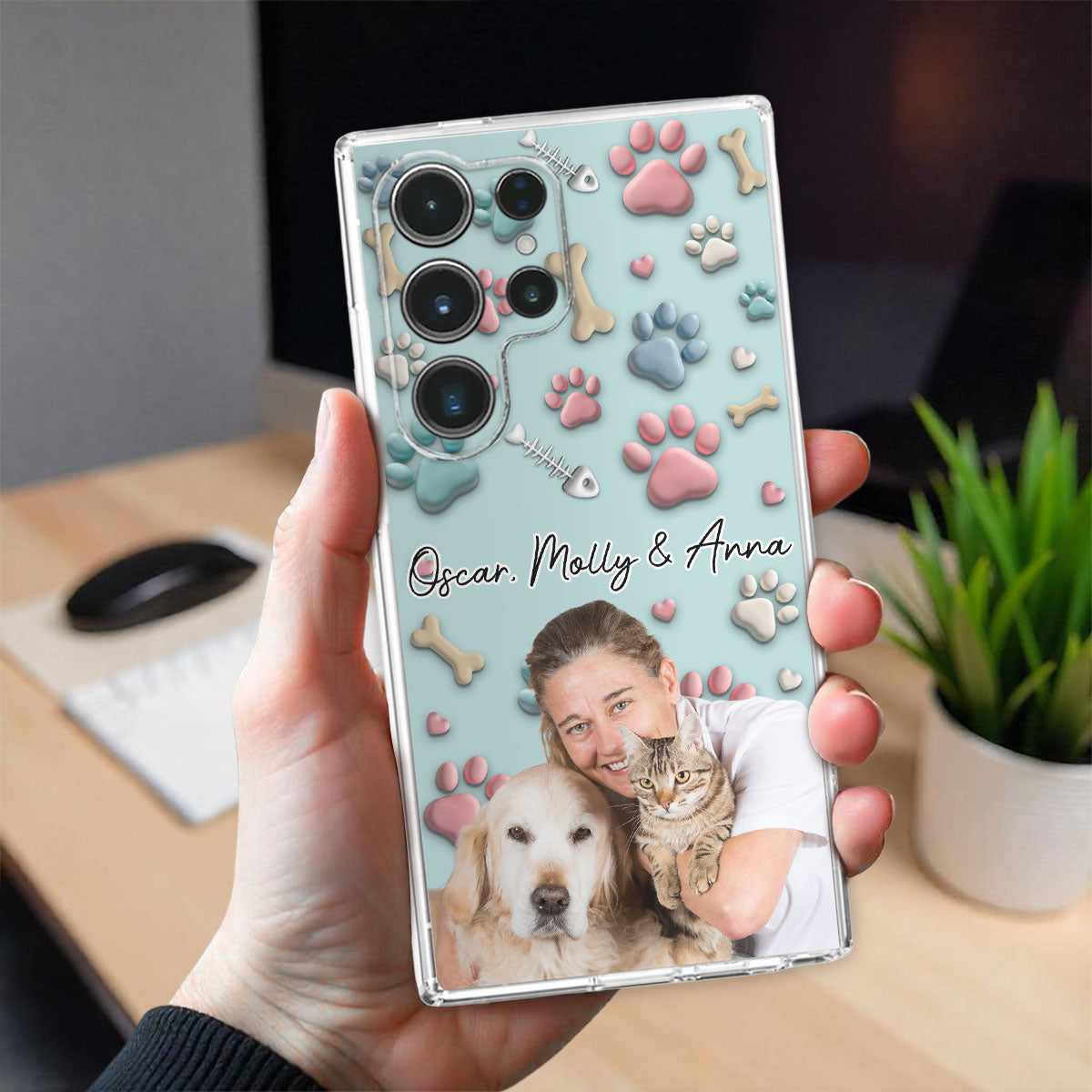 Pet And Human Cartoon Photo - Personalized Phone Case