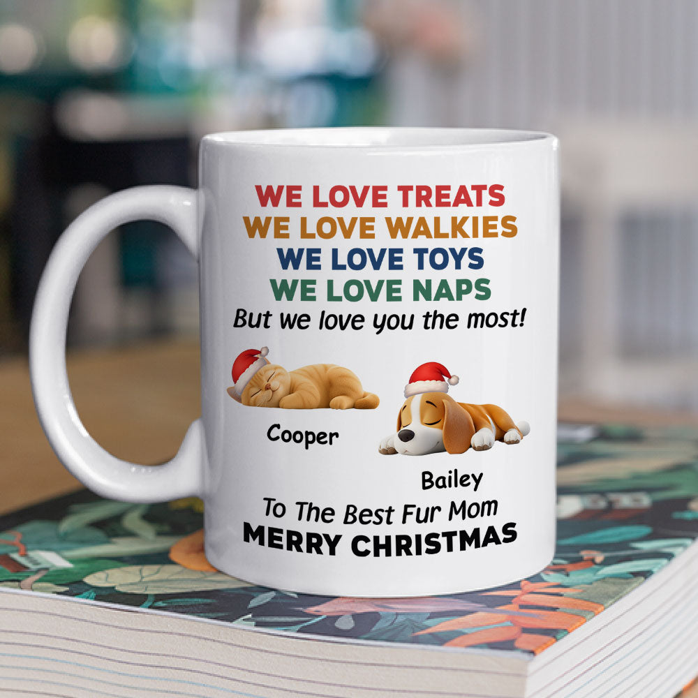 Custom Christmas Birthday Gifts For Dog Lovers • We Love You Snow Ver - Personalized Coffee Mug