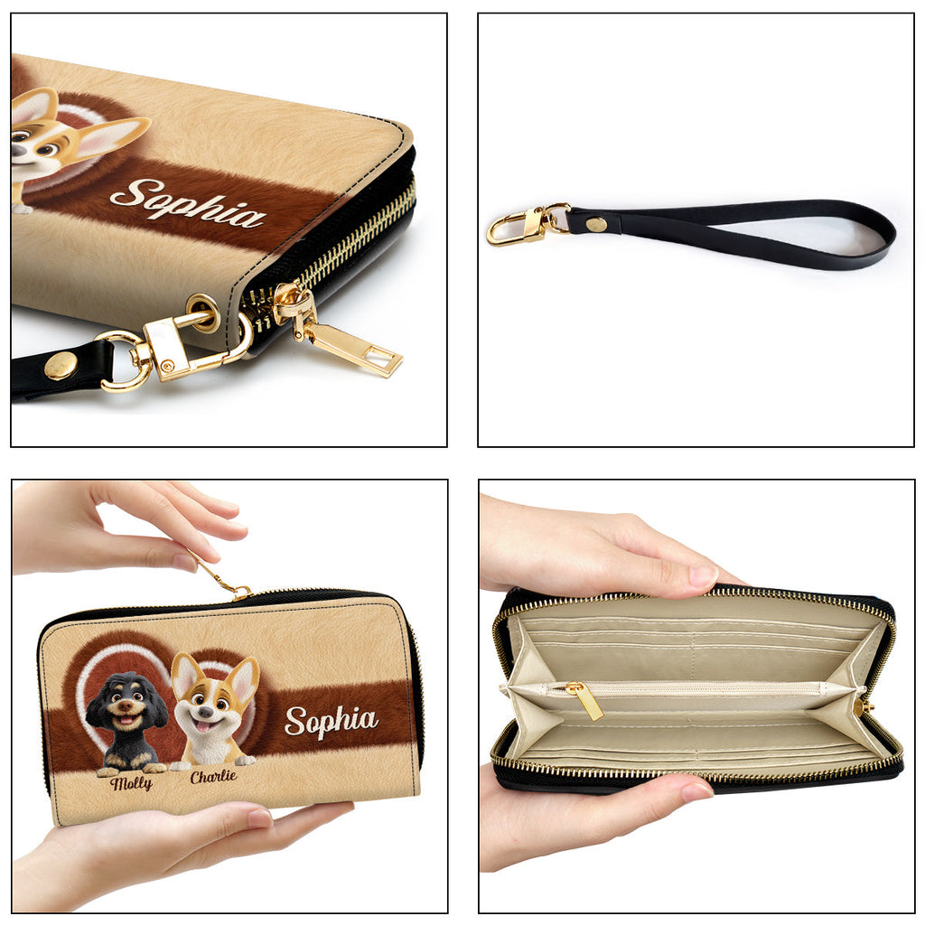 Funny Stuffy Dogs - Personalized Leather Wallet