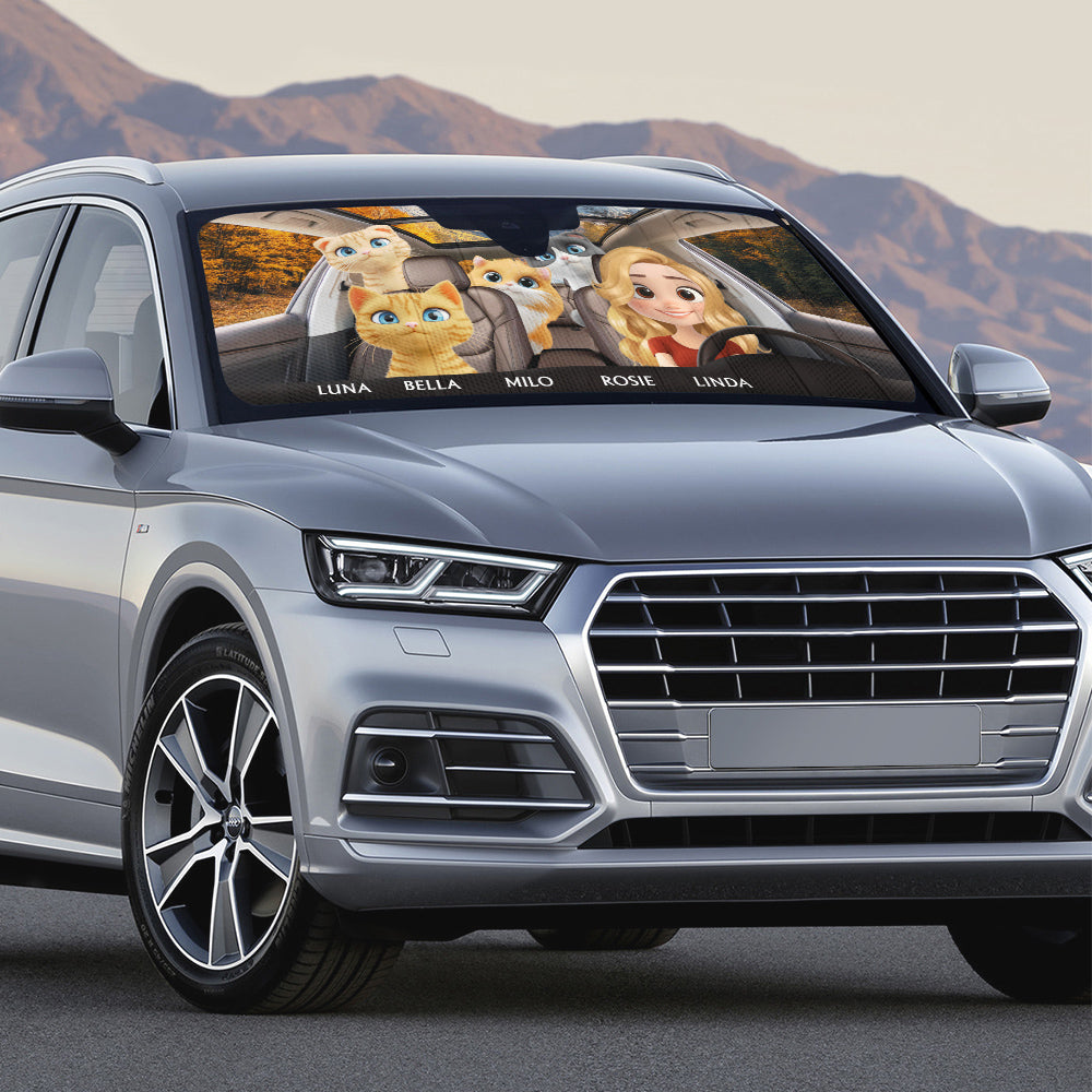 Life Is Better With My Cat - Personalized Car Sunshade