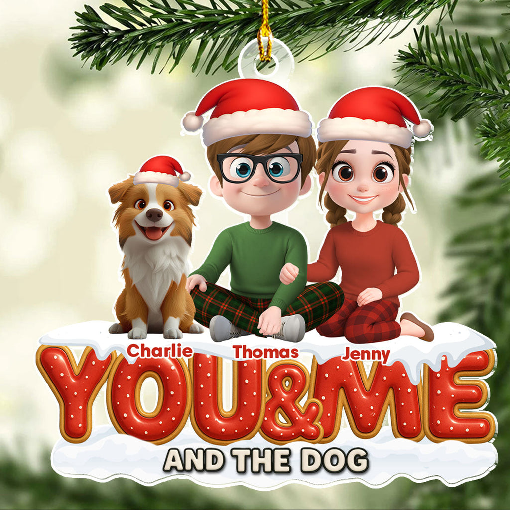Custom Christmas Decor Home Birthday Gifts For Dog Lovers • Eternal Bond - Personalized 3D Effect Acrylic Ornament