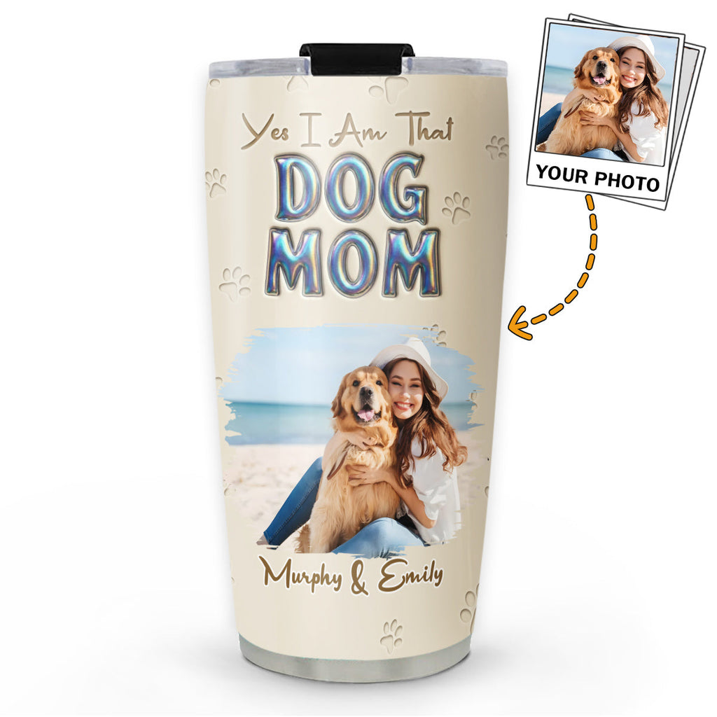Custom Photo Christmas Birthday Gifts For Dog Mom, Dog Lovers • Heart On You Photo - Personalized 3D Effect Tumbler