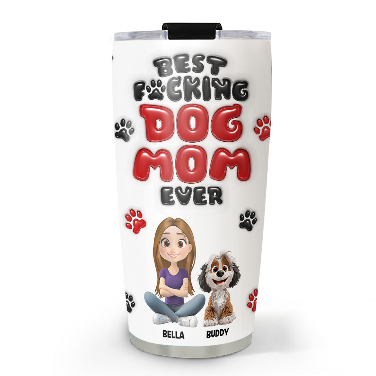 Custom Christmas Birthday Gifts For Dog Mom, Dog Lovers • Of Course I Am - Personalized 3D Inflated Effect Tumbler