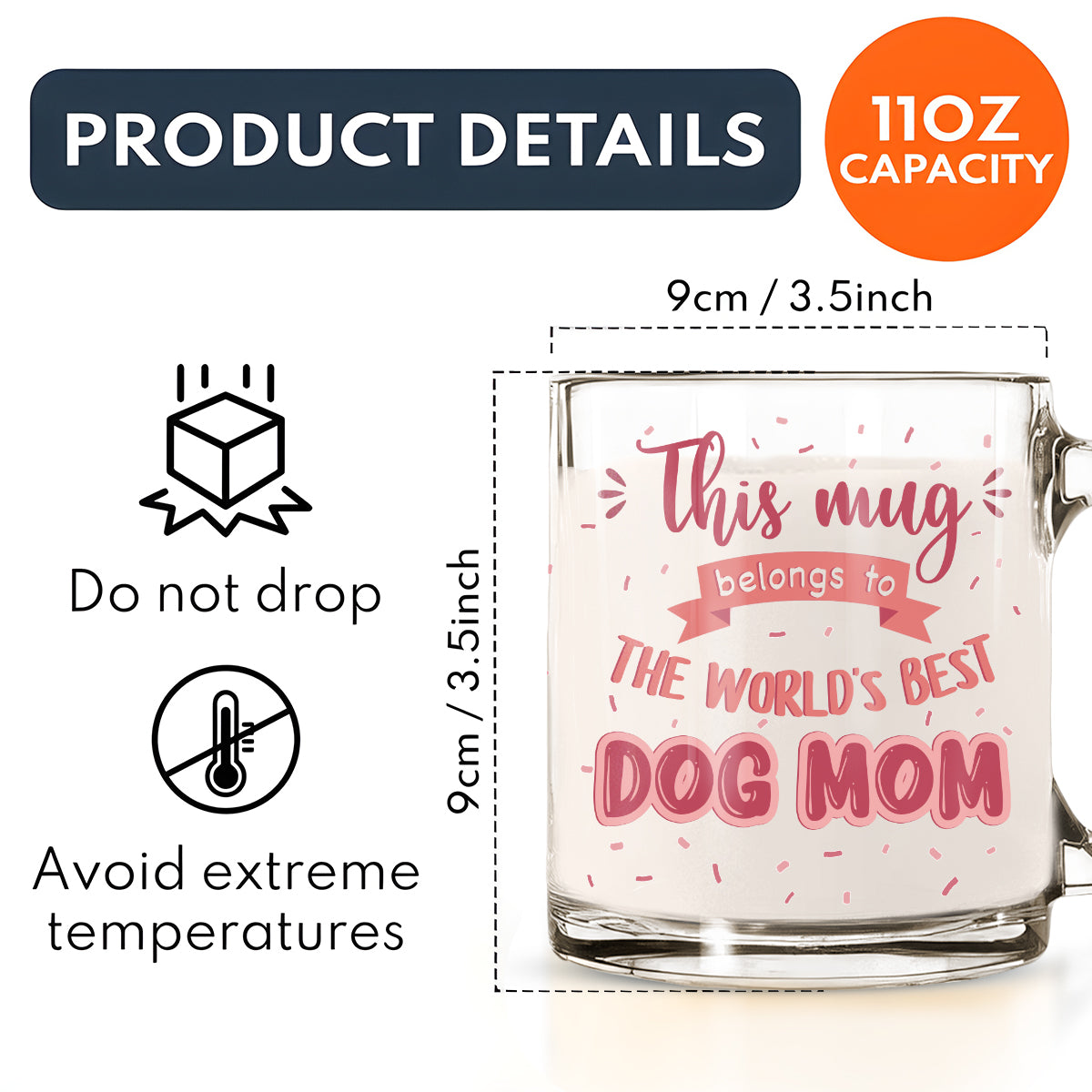 Custom Mother's day Birthday Gifts For Dog Mom, Dog Lovers • This Mug Belongs To - Personalized Glass Mug
