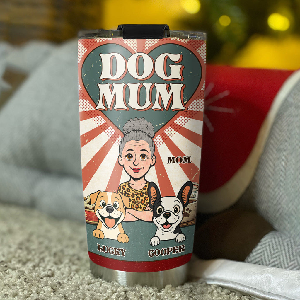 Custom Christmas Birthday Gifts For Dog Lovers • Dog Mom And Her Dogs - Personalized Tumbler