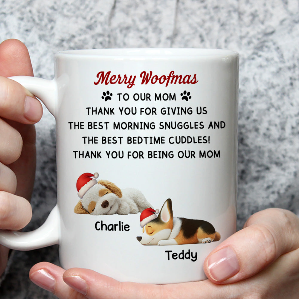 Custom Christmas Birthday Gifts For Dog Lovers • Only Cuddle You At Bedtime - Personalized Coffee Mug