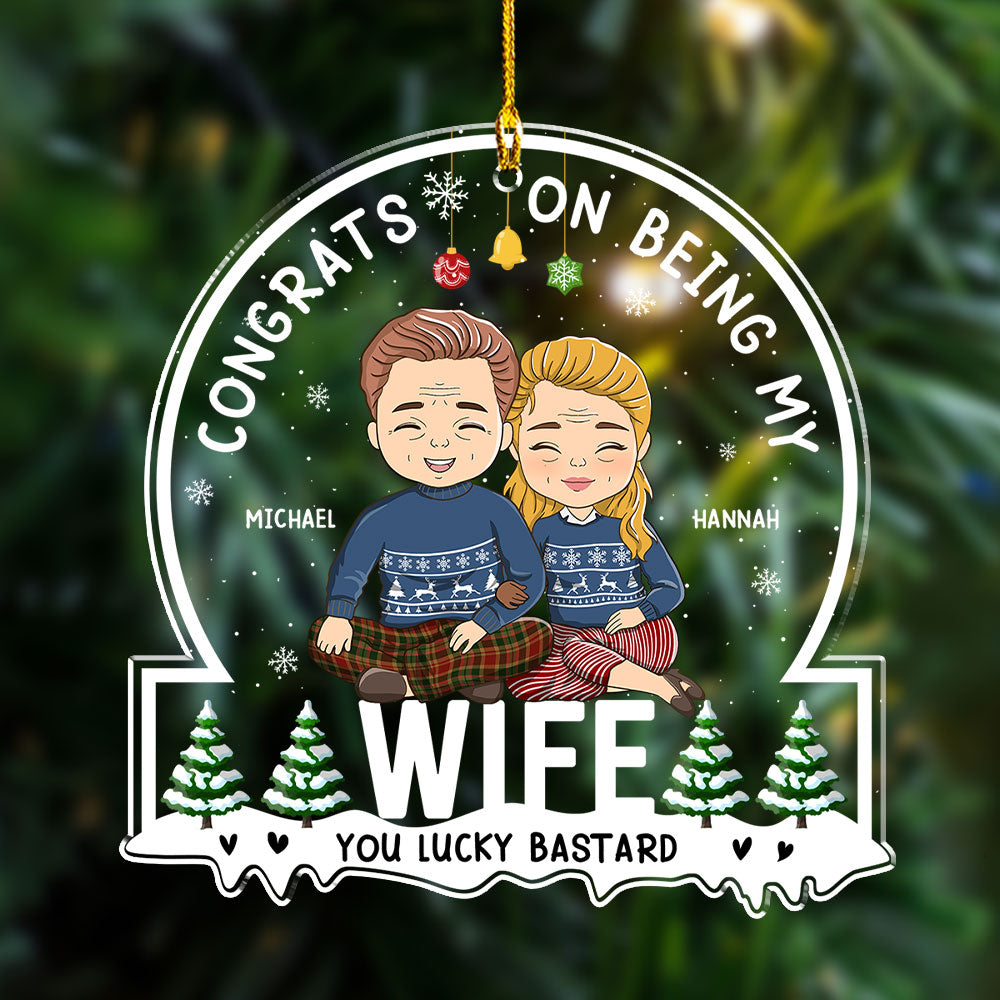 You Lucky Bastard - Personalized Acrylic Ornament