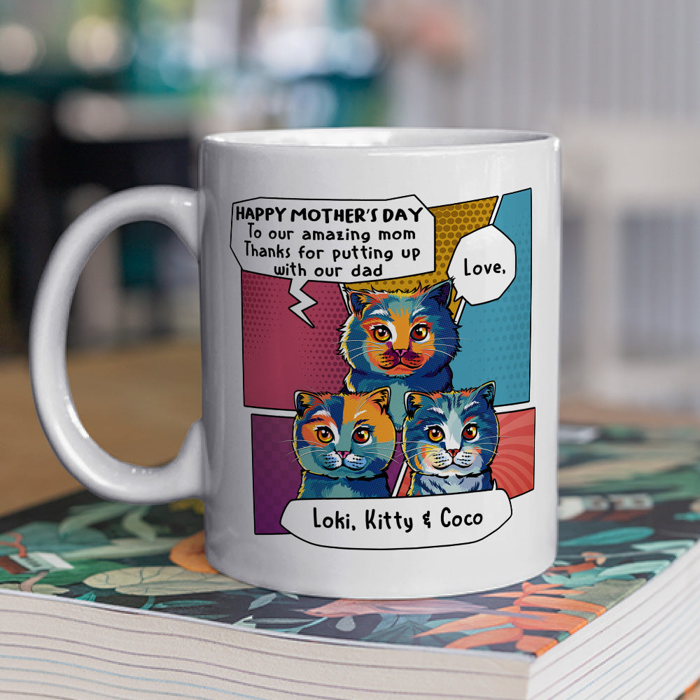 Custom Photo Christmas Birthday Gifts For Cat Dad, Cat Lovers • Amazing Cat Dad - Personalized Coffee Mug