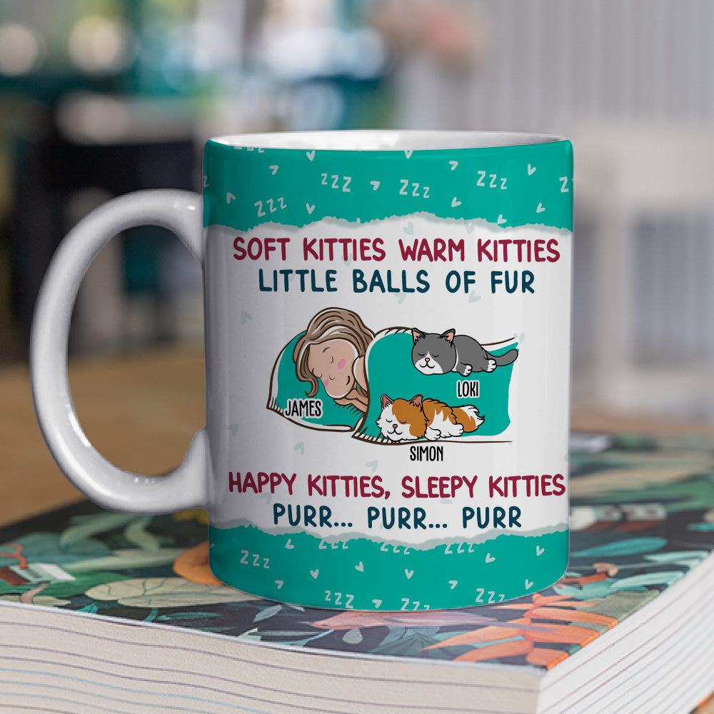 Custom Mother's day Birthday Gifts For Cat Mom, Cat Lovers • Soft Kitty Warm Kitty - Personalized Coffee Mug