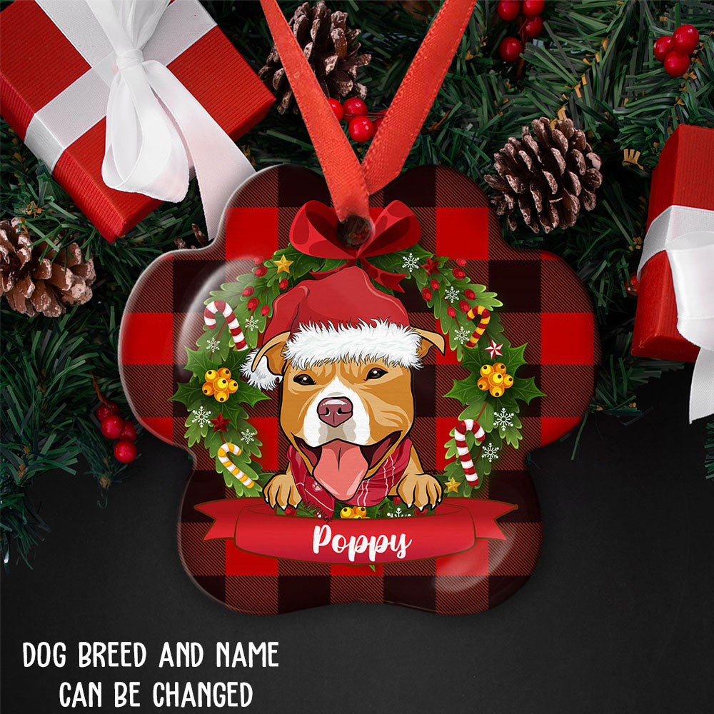 Custom Christmas Decor Home Birthday Gifts For Dog Mom, Dog Lovers • Christmas Dog Name - Personalized Aluminum Ornament
