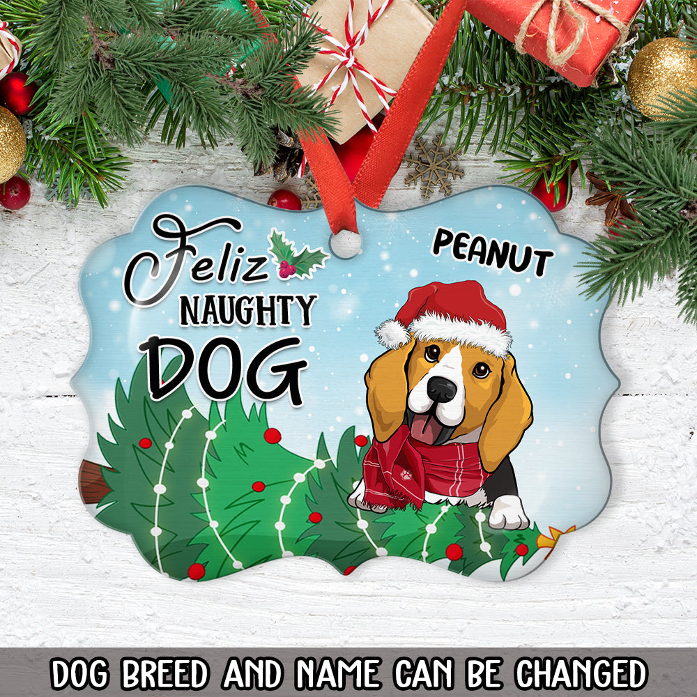 Naughty Dog - Personalized Aluminum Ornament