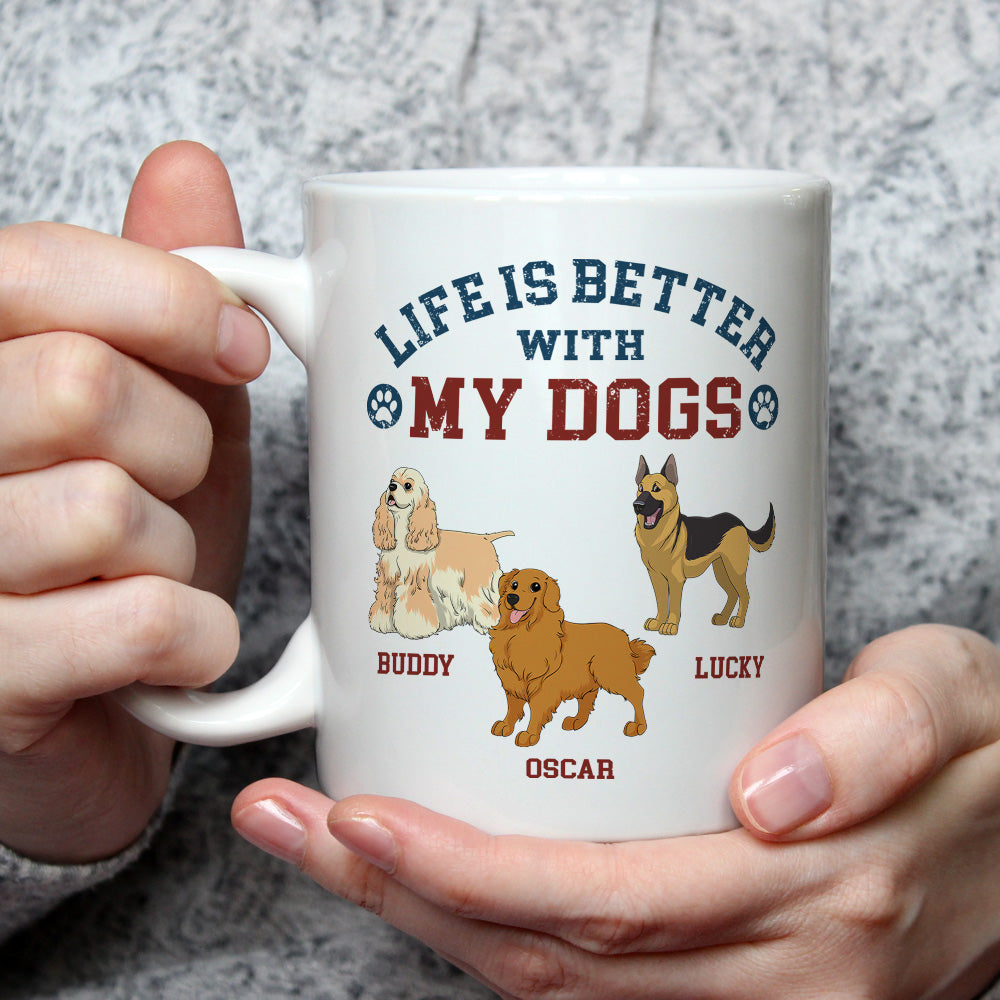 Custom Photo Christmas Birthday Gifts For Dog Lovers • Retro Life Is Better - Personalized Coffee Mug