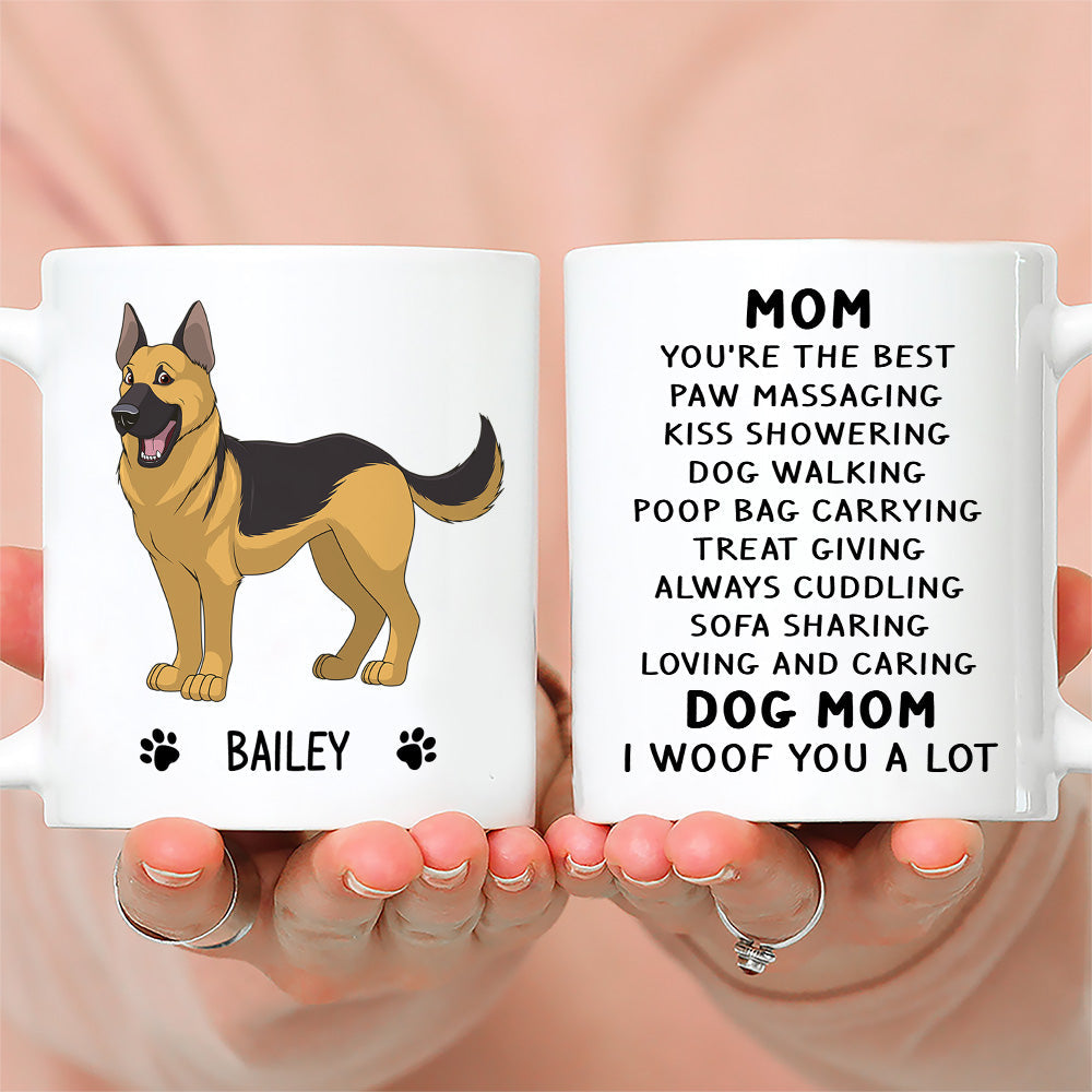 Custom Mother's day Birthday Gifts For Dog Mom, Dog Lovers • Woof You A Lot - Personalized Coffee Mug