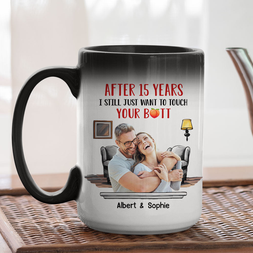 Custom Photo Christmas Birthday Gifts For Dog Lovers • Touch Your Butt - Personalized Color Changing Mug