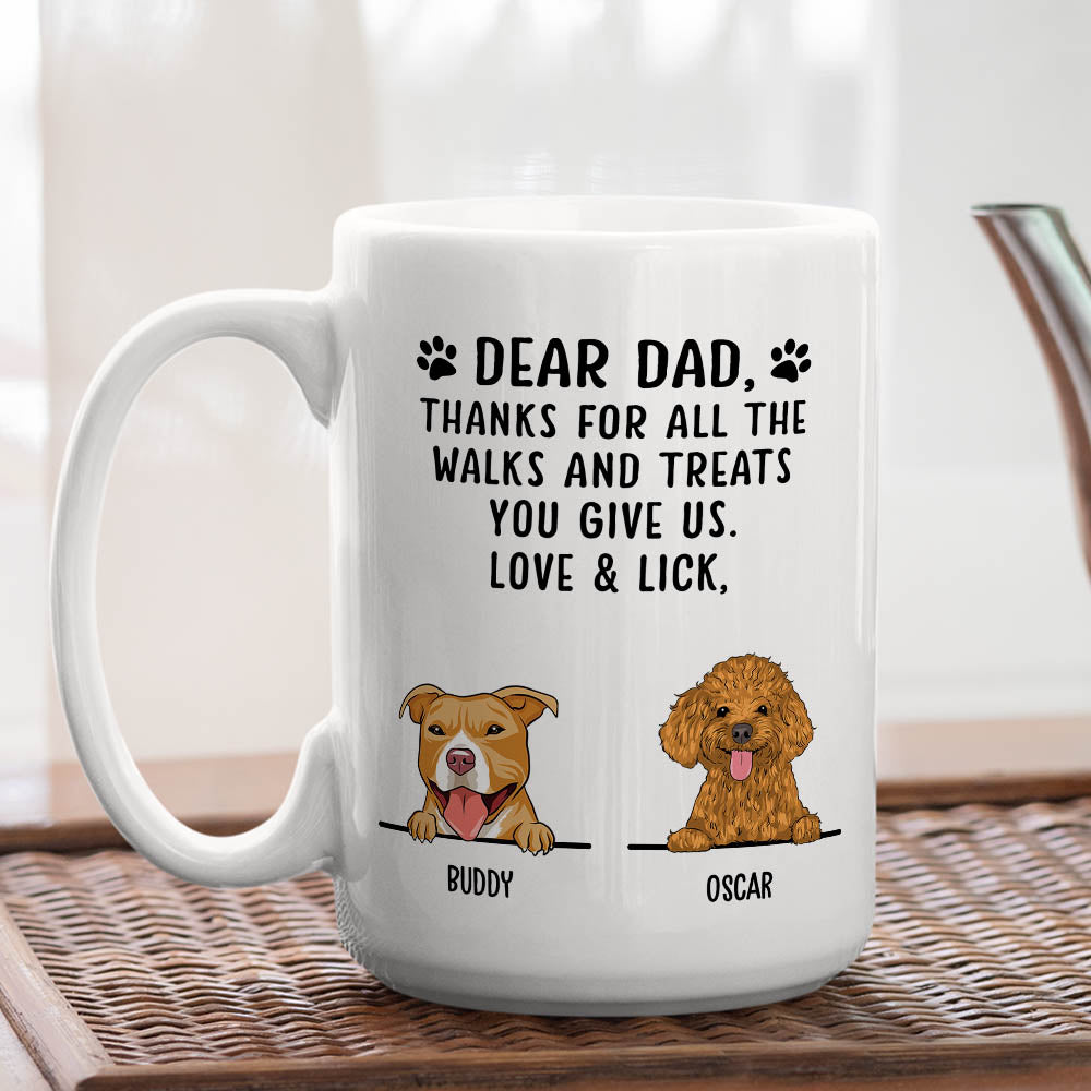 Custom Christmas Birthday Gifts For Dog Lovers • Thanks For All The Treats - Personalized Coffee Mug