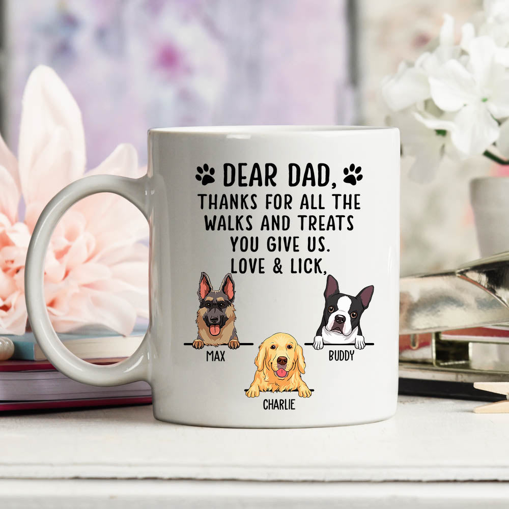 Custom Christmas Birthday Gifts For Dog Lovers • Thanks For All The Treats - Personalized Coffee Mug