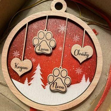 Family Ornament - Personalized 2-layered Wood Ornament