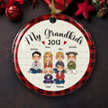 My Lovely Grandchildren - Personalized Circle Ceramic Christmas Ornament