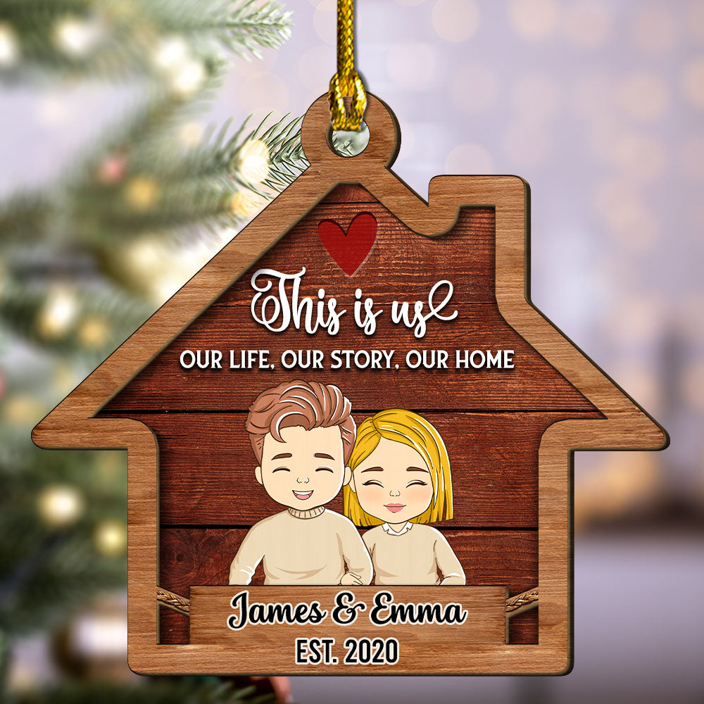 This Is Us House - Personalized 2-layered Wood Ornament
