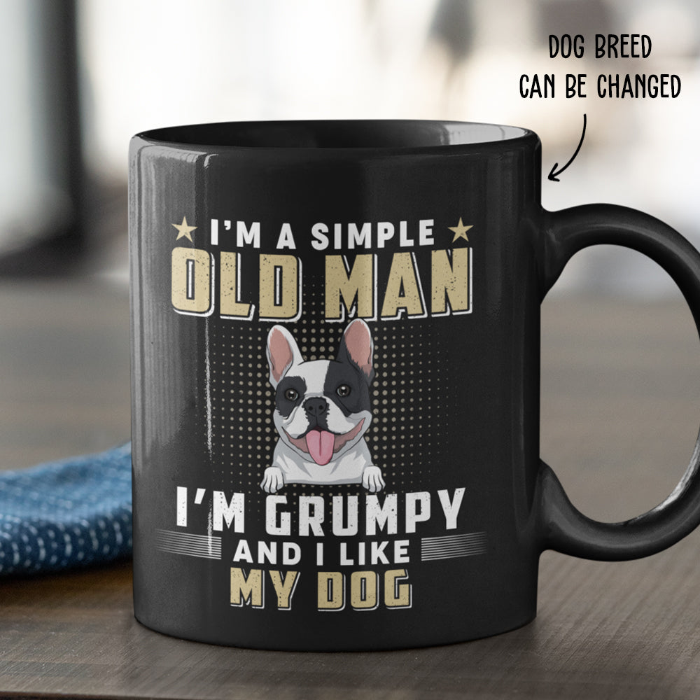 Custom Christmas Birthday Gifts For Dog Dad, Dog Lovers • Simple Old Man - Personalized Coffee Mug