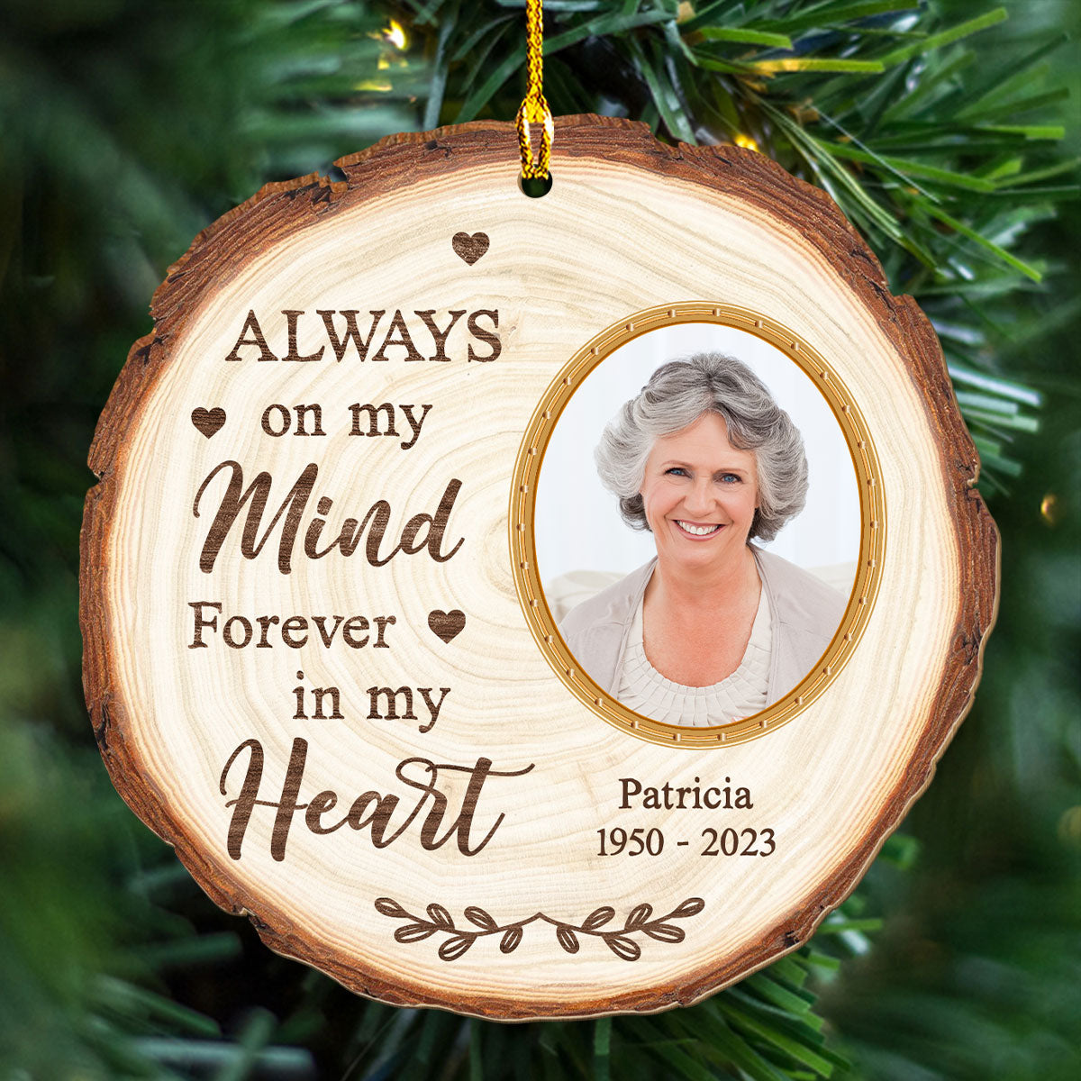 Photo Loving Memory - Personalized 1-layered Wood Ornament
