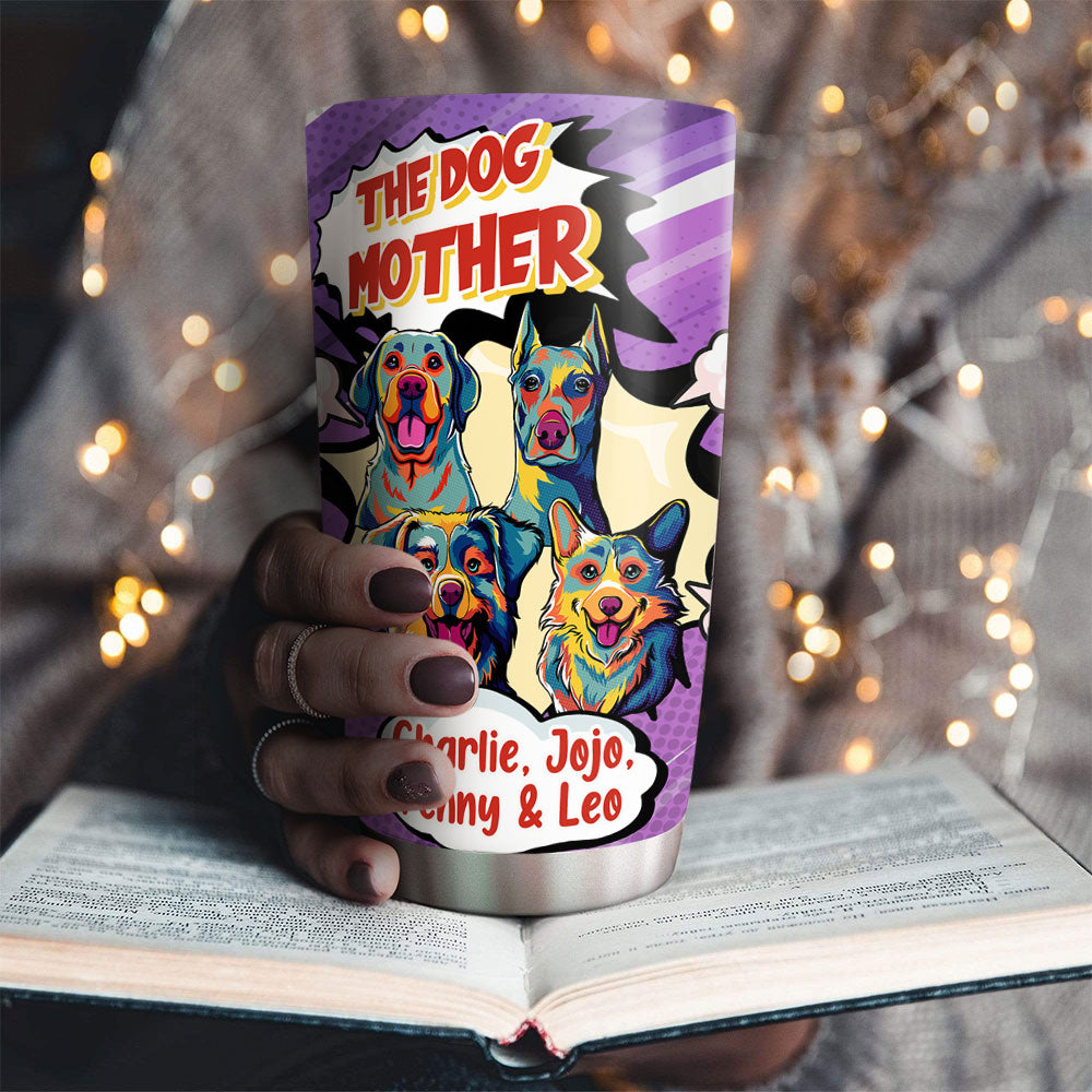 Custom Christmas Birthday Gifts For Dog Lovers • Mother Father And Dog - Personalized Tumbler