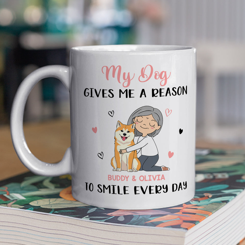 Custom Mother's day Birthday Gifts For Cat Mom, Cat Lovers • My Dog Gives Me - Personalized Coffee Mug