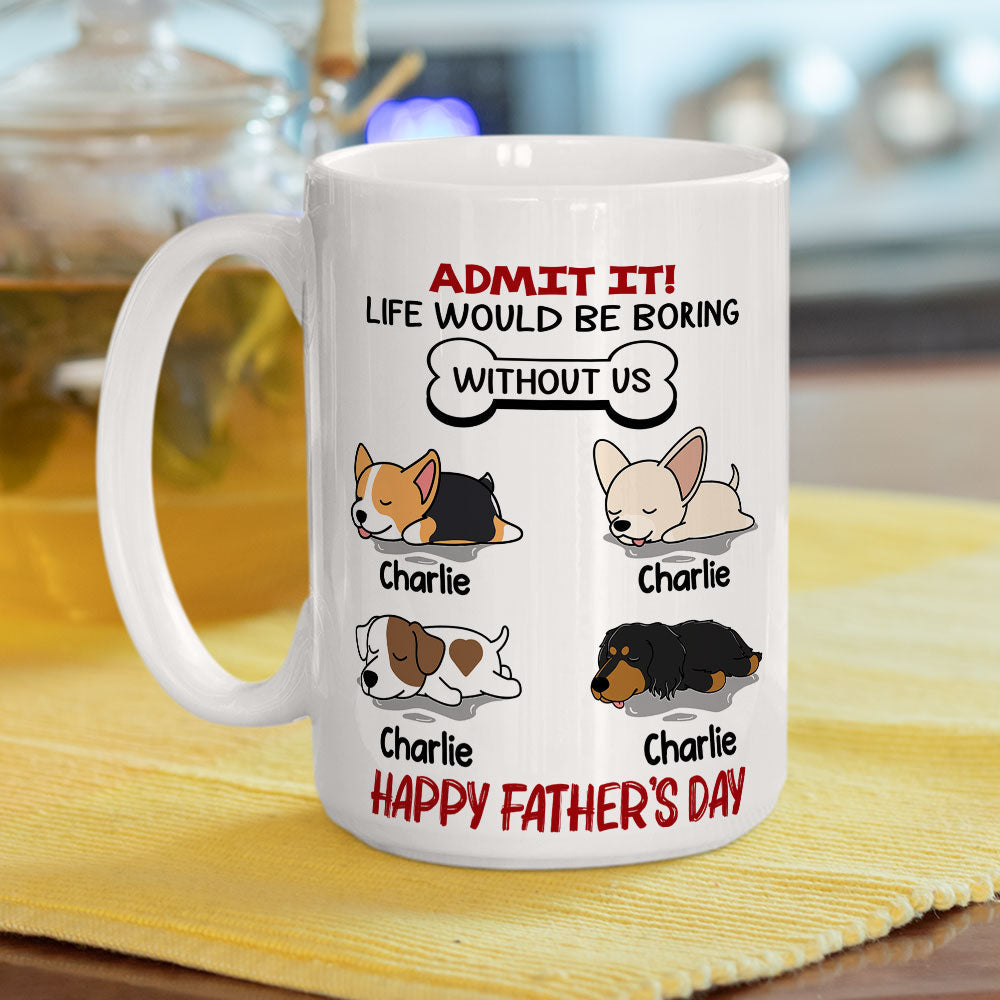 Custom Photo Christmas Birthday Gifts For Dog Lovers • Life Would Be Boring Without Pet - Personalized Coffee Mug
