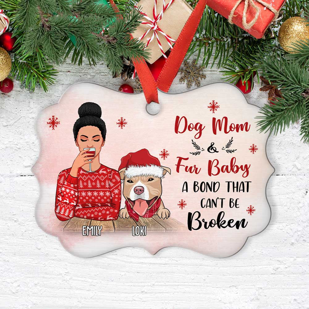 Custom Christmas Decor Home Birthday Gifts For Dog Mom, Dog Lovers • Fur Baby - Personalized Aluminum Ornament