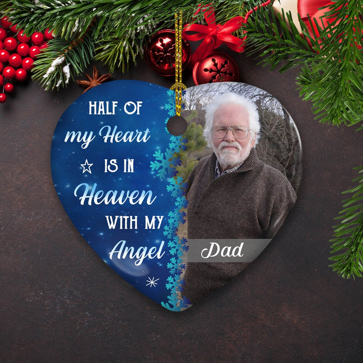 Half Of My Heart - Personalized Heart Ceramic Ornament
