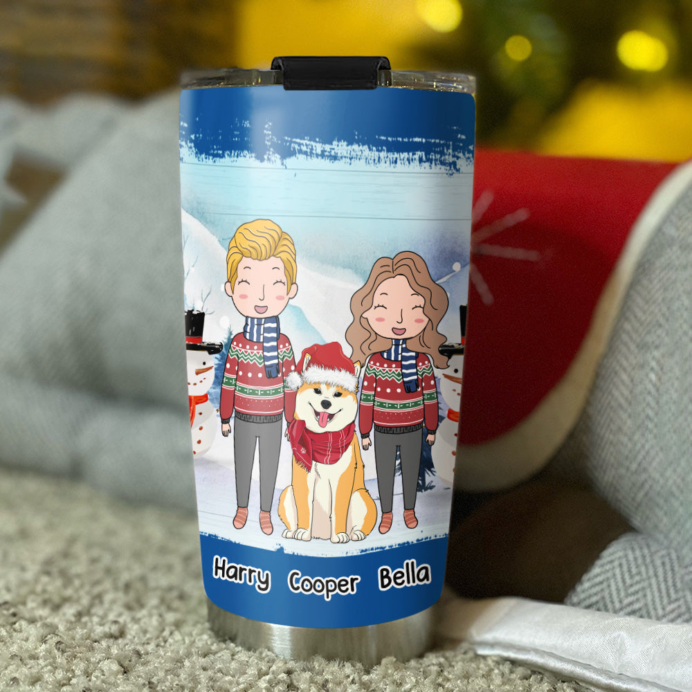 Custom Christmas Birthday Gifts For Dog Lovers • Happiness Is Having A Dog - Personalized Tumbler