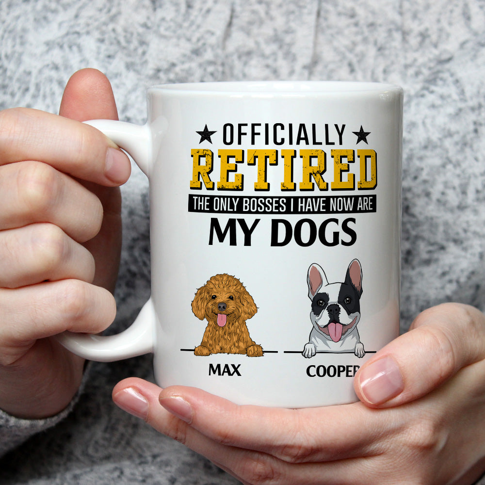 Custom Christmas Birthday Gifts For Dog Lovers • Officially Retired - Personalized Coffee Mug