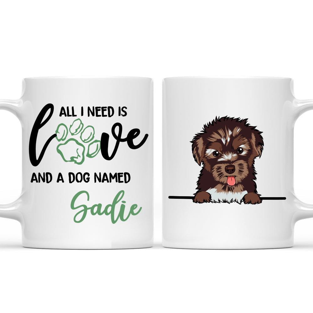 Custom Christmas Birthday Gifts For Dog Lovers • All I Need - Personalized Coffee Mug