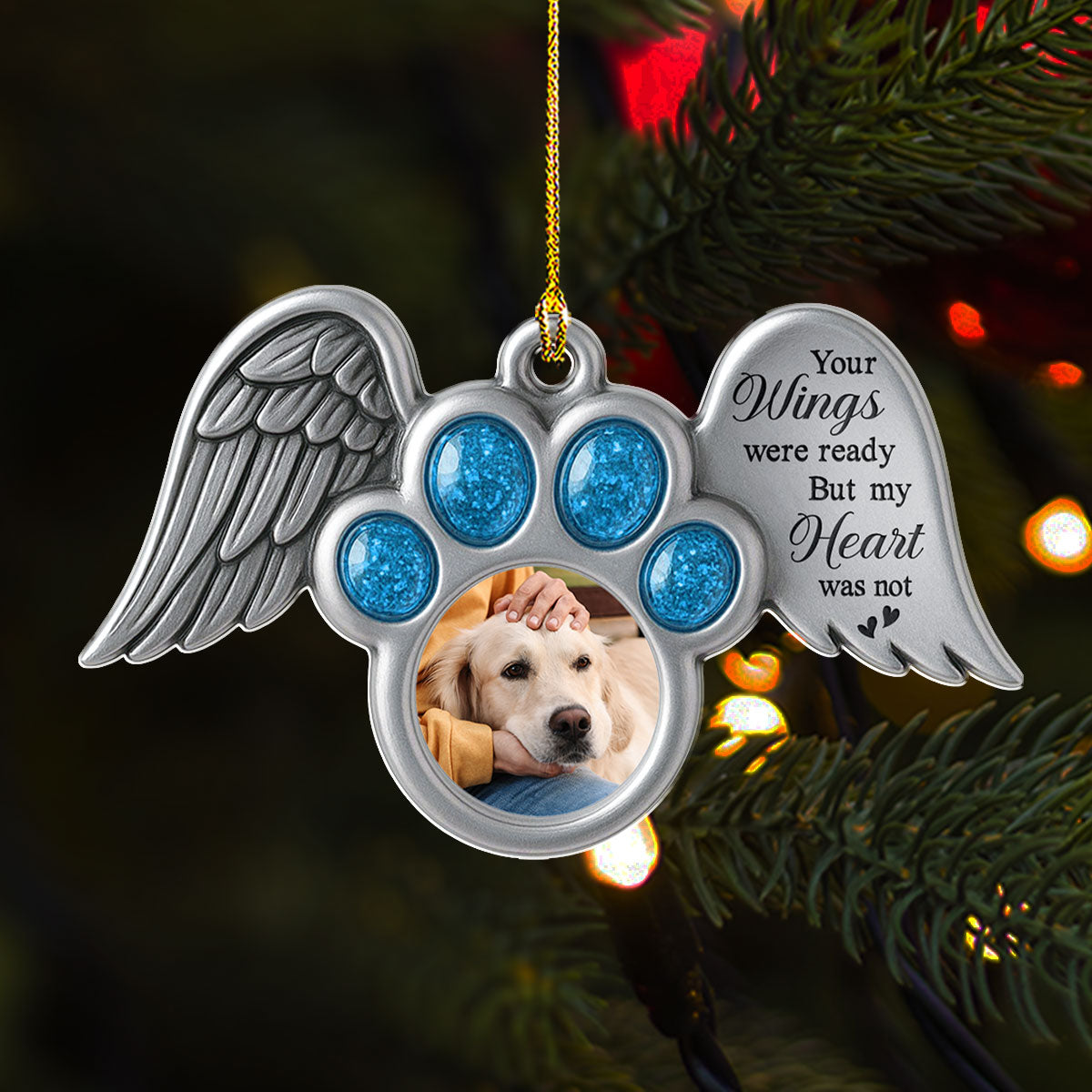 Custom Christmas Memorial Sympathy Gifts For Dogs, Cats • My Heart Were Not - Personalized Acrylic Ornament