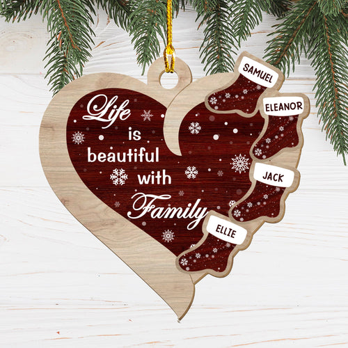 A Beautiful Life - Personalized 1-layered Wood Ornament