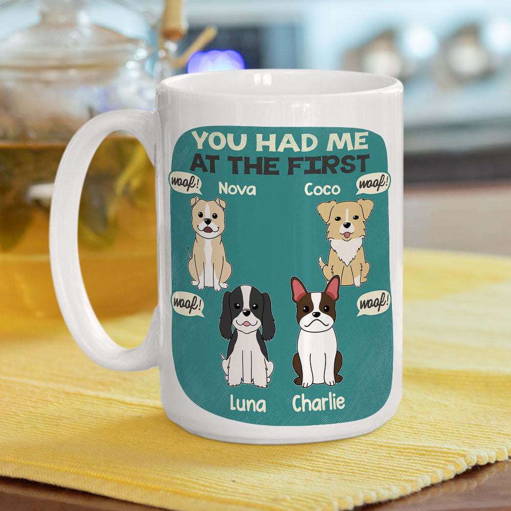 Custom Photo Christmas Birthday Gifts For Dog Lovers • You Had Me At The First - Personalized Coffee Mug