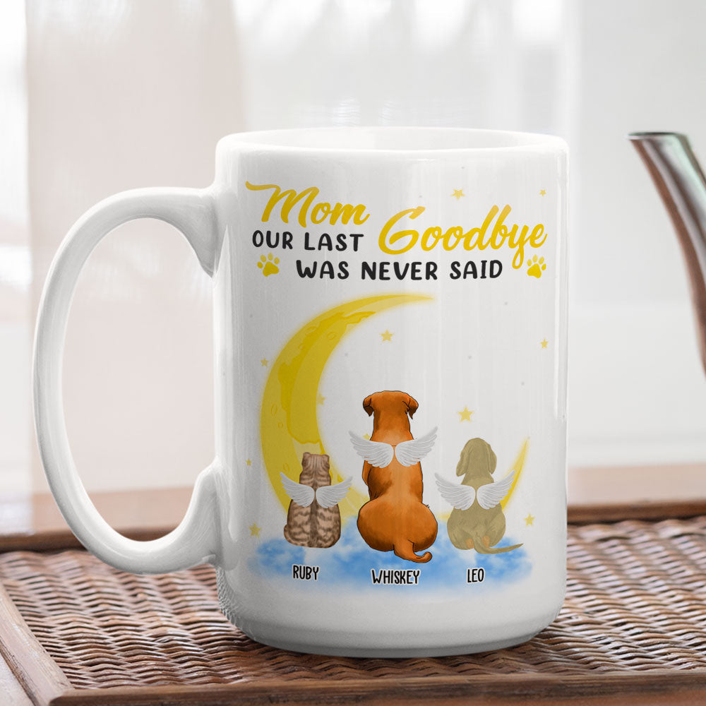 Custom Photo Mother's day Birthday Gifts For Cat Mom, Cat Lovers • Mom Our Last Goodbye - Personalized Coffee Mug