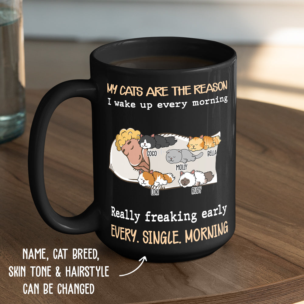 Custom Mother's day Birthday Gifts For Cat Mom, Cat Lovers • My Cat Is The Reason - Personalized Coffee Mug