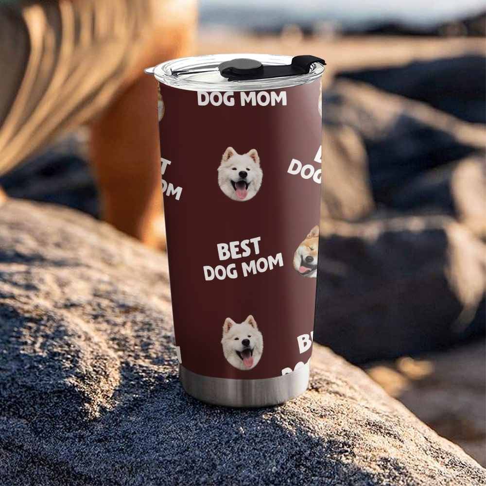 Custom Mother's day Birthday Gifts For Cat Mom, Cat Lovers • Best Mom Dad Pet Face - Personalized Tumbler