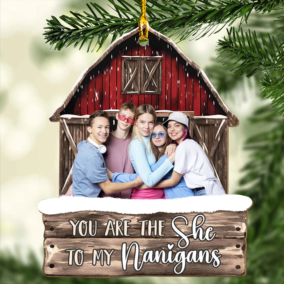 To My Nanigans - Personalized 1-layered Wood Ornament