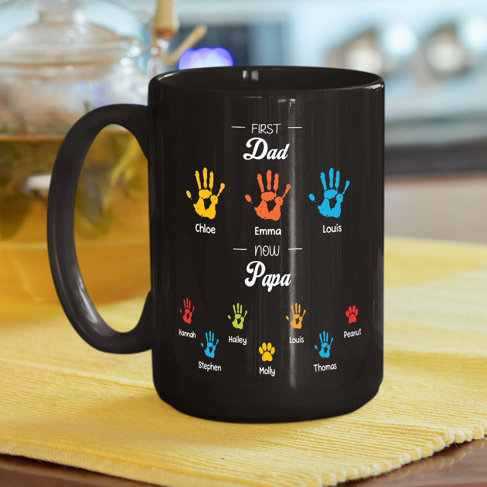 First Dad Now Papa - Personalized Coffee Mug